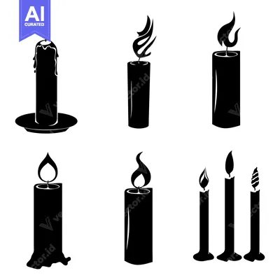Popular premium asset: Six Silhouette Images of Burning Candles