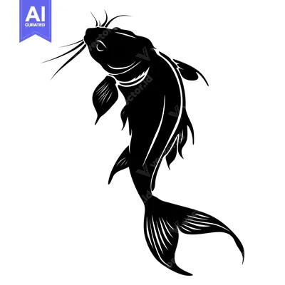 Popular premium asset: Black and White Silhouette of a Fish Leaping Out of the Water
