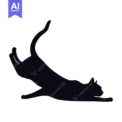 Popular premium asset: Silhouette of a Cat in a Playful Pose