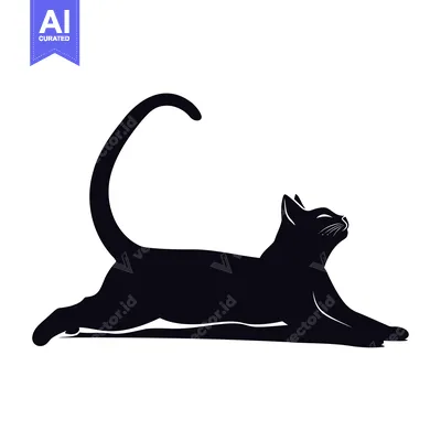 Popular premium asset: Black Cat Silhouette in a Playful Pose