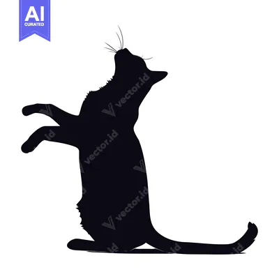 Aset premium populer: Silhouette of a Cat Standing on Its Hind Legs