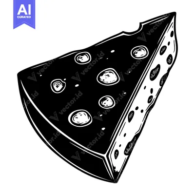A Wedge of Emmental Cheese with Visible Holes