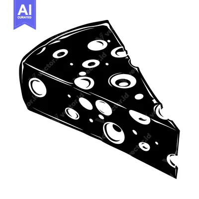 Premium design asset: A Single Slice of Swiss Cheese with Bite Marks