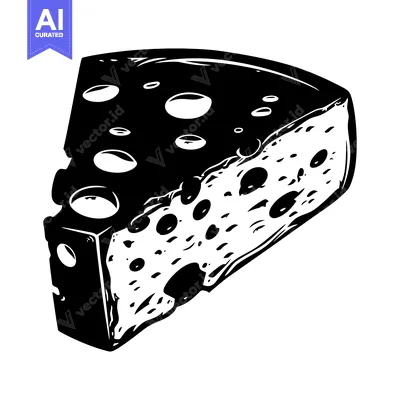Aset desain premium: A Single Slice of Swiss Cheese with Numerous Holes
