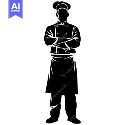 Popular premium asset: Silhouette of a Chef Standing with Arms Crossed