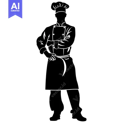 Aset premium populer: Silhouette of a Chef with Arms Crossed