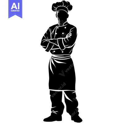 Popular premium asset: Silhouette of a Chef with Arms Crossed