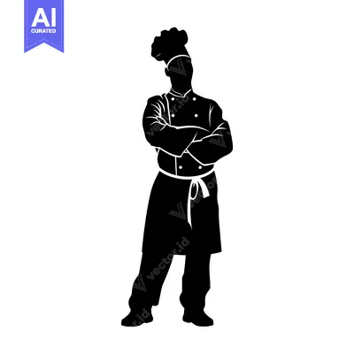 Aset premium populer: Silhouette of a Chef with Arms Crossed