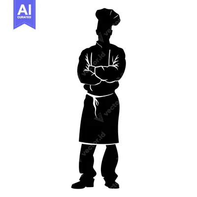 Silhouette of a Chef with Arms Crossed