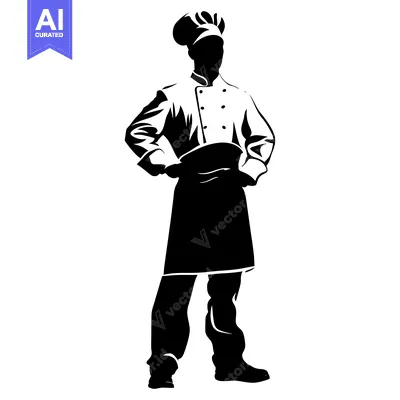 Popular premium asset: Silhouette of a Chef in a Tall Hat and Uniform