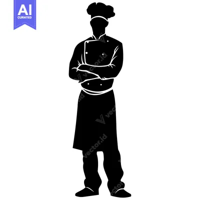 Aset premium populer: Silhouette of a Chef with Arms Crossed