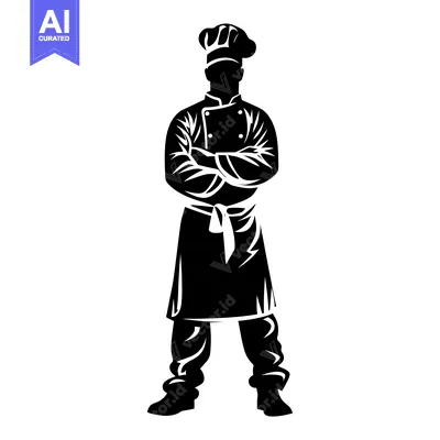 Silhouette of a Chef with Arms Crossed