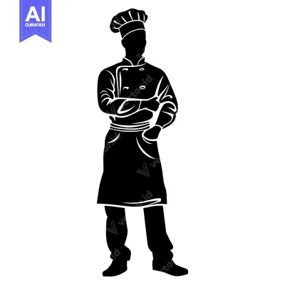 Aset premium populer: Silhouette of a Chef Standing with Arms Crossed