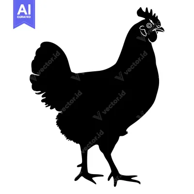 Popular premium asset: Black and White Silhouette of a Chicken