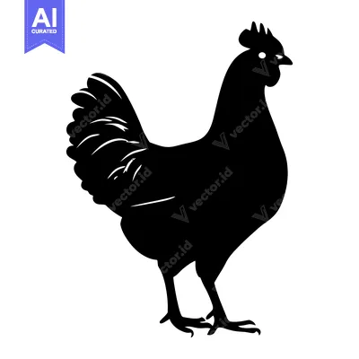 Popular premium asset: Black and White Silhouette of a Rooster