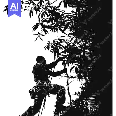 Aset premium populer: Silhouette of a Climber Ascending a Rocky Cliff Face