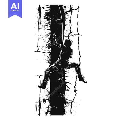 Popular premium asset: Silhouette of a Rock Climber Ascending a Steep Wall