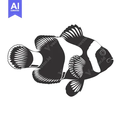 Popular premium asset: Black and White Illustration of a Clownfish