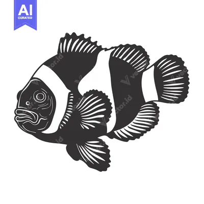 Popular premium asset: Black and White Illustration of a Clownfish