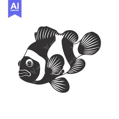 Aset premium populer: Black and White Illustration of a Clownfish