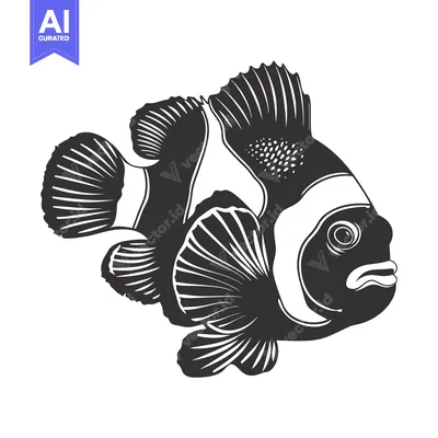 Popular premium asset: Black and White Illustration of a Clownfish