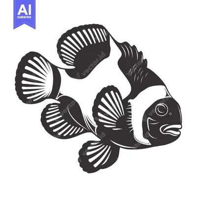 Popular premium asset: Black and White Illustration of a Clownfish