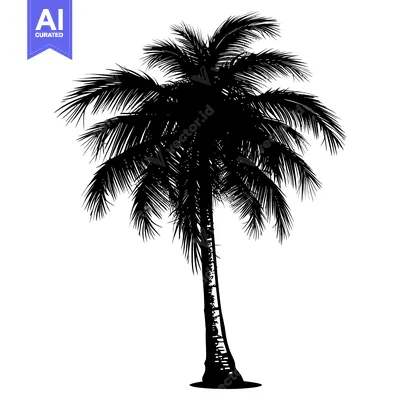 Aset premium populer: Black and White Silhouette of a Palm Tree