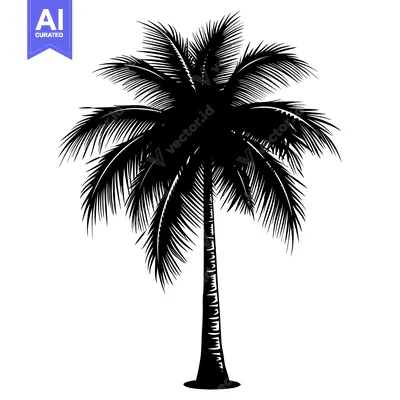 Aset premium populer: Black and White Silhouette of a Palm Tree