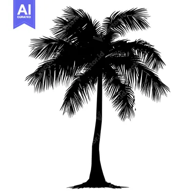 Aset premium populer: Black and White Silhouette of a Palm Tree