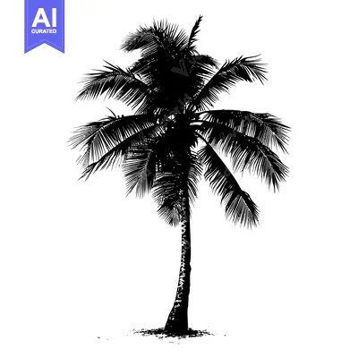 Aset premium populer: Black and White Silhouette of a Palm Tree