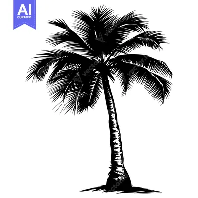Aset premium populer: Black and White Silhouette of a Palm Tree