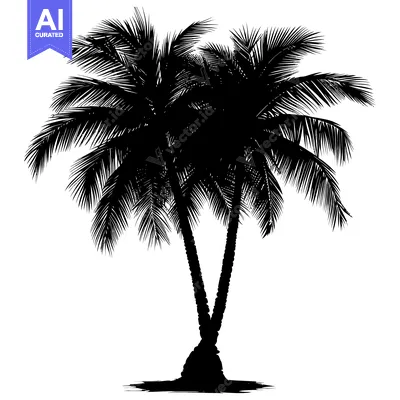 Aset premium populer: Silhouette of Two Palm Trees With Spread Out Fronds