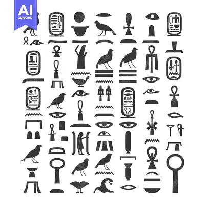 Aset premium populer: Collection of Hieroglyphic Symbols and Images