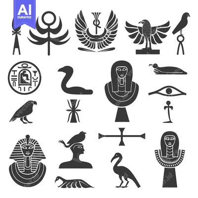 Aset desain premium: A Collection of Ancient Egyptian Symbols and Icons