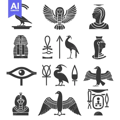 Collection of Ancient Egyptian Hieroglyphs and Symbols