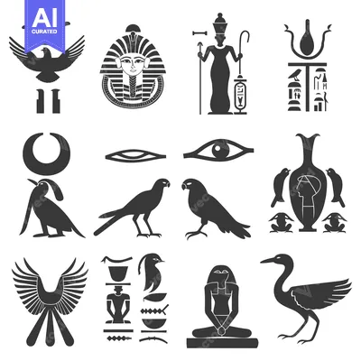 Aset premium populer: Collection of Ancient Egyptian Hieroglyphs and Symbols