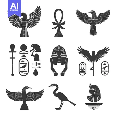A Collection of Egyptian Hieroglyphs and Symbols