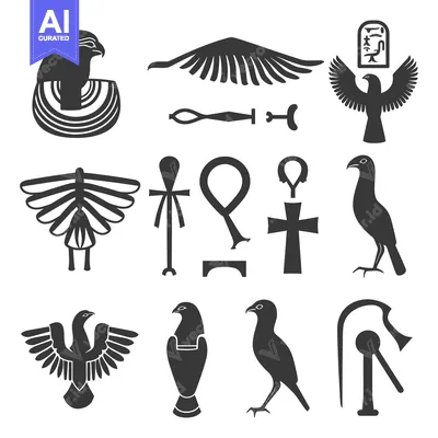 Premium design asset: Collection of Ancient Egyptian Hieroglyphs and Symbols
