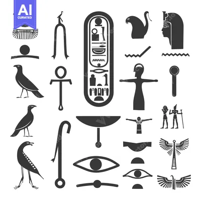 A Collection of Ancient Egyptian Hieroglyphs and Symbols