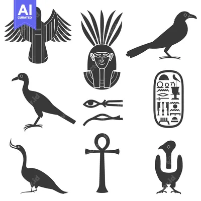 Aset desain premium: Egyptian Mythology Symbols and Creatures