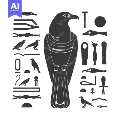 Aset premium populer: Hieroglyphic Illustration of the Egyptian God Horus