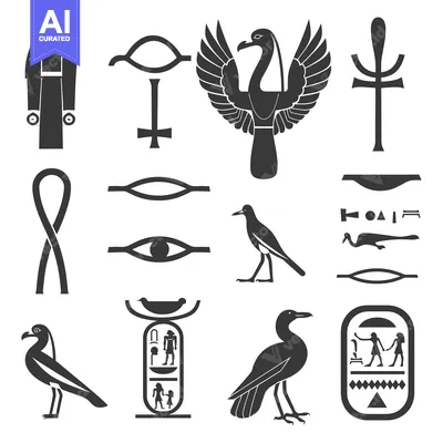 Aset premium populer: A Collection of Ancient Egyptian Hieroglyphs and Symbols