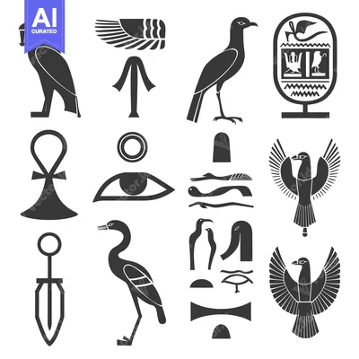 Premium design asset: Collection of Egyptian Hieroglyphs and Symbols