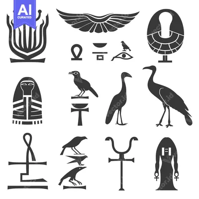 Aset premium populer: A Set of Ancient Egyptian Hieroglyphs and Symbols