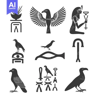 Aset desain premium: A Collection of Ancient Egyptian Hieroglyphs and Symbols