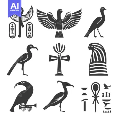 Premium design asset: Set of Ancient Egyptian Symbols and Hieroglyphs