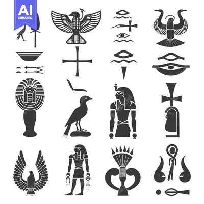 Aset premium populer: Collection of Ancient Egyptian Hieroglyphics and Symbols