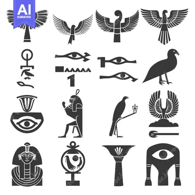 A Collection of Ancient Egyptian Hieroglyphs and Symbols