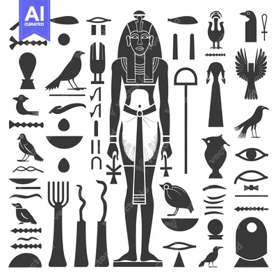 Aset premium populer: Egyptian Hieroglyphs and a Pharaoh Figure