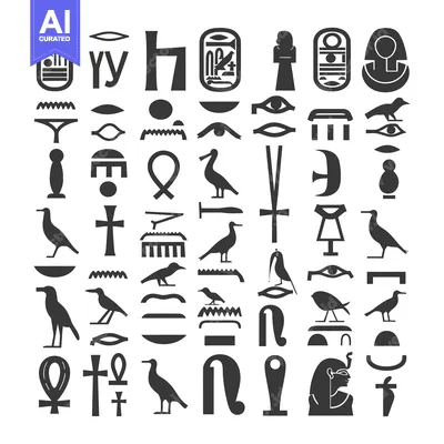 Aset premium populer: Collection of Ancient Egyptian Hieroglyphs and Symbols